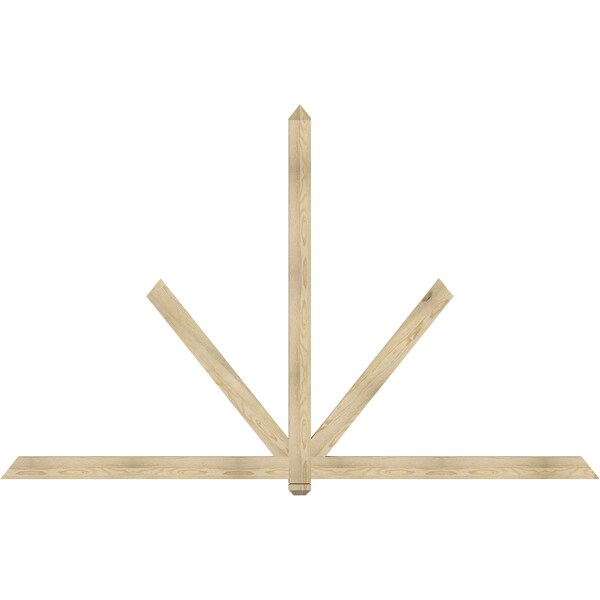 Ekena Millwork Kennewick Rough Sawn Timber Gable Bracket, Douglas Fir, 108"W x 68"H x 2"D x 4"F, 15/12 Pitch GBW108X68X0204KEN00RDF - main